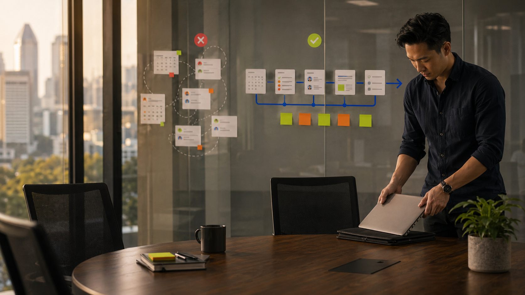 The One Meeting That Should Disappear Once You Adopt AI (And the One You Need to Add) - Chazrt visual about workflows and strategy